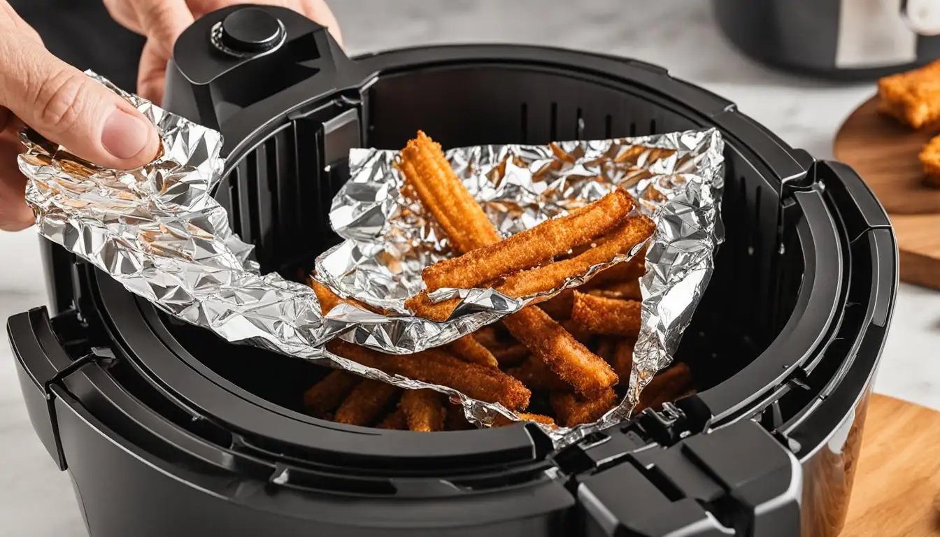 Safety precautions for using aluminum foil in an air fryer
